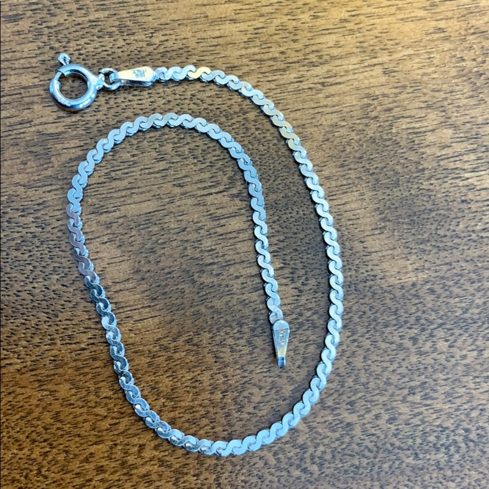 925 Sterling Bracelet Italy Medium Fine S-Chain 7”